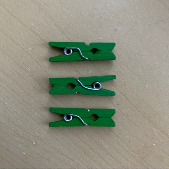 Mini Clothes Pins Stationery Home Office Supplies Arts Crafts in Green (30 pcs.) - Picture 2 of 3